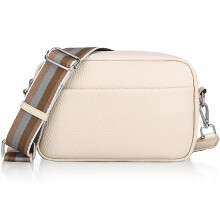 Vegansk læder crossbody-taske til kvinder, let lille skuldertaske med aftagelig rem, rummeligt design med flere lommer, guldbeslag