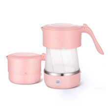Bouilloire électrique portable, chauffe rapide, design pliable, base en acier inoxydable, double tension 110-240 V, silicone alimentaire, format