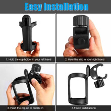 360 Rotatable Cup Holder, Bike Cup Holder for Road Bike Folding Bike, Stroller Cup Holder for Nuna Doona Uppababy, Universal Cup Holder for
