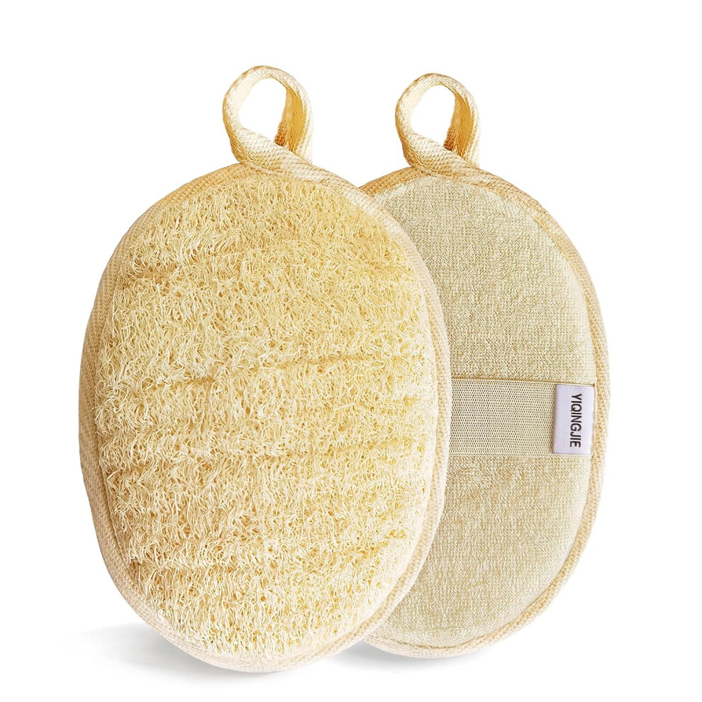 Sensational Skin Renewal, Loofah Sponge Duo for Unforgettable Exfoliation, Durable & Biodegradable for an Ethical Bathing Experience (2 Pack)