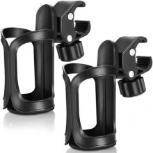 Stroller Drink Holder with 360-Degree Rotation, Universal Cup Holder for Bikes and Walkers, Adjustable Clamp for Strollers Wheelchairs Scooters,