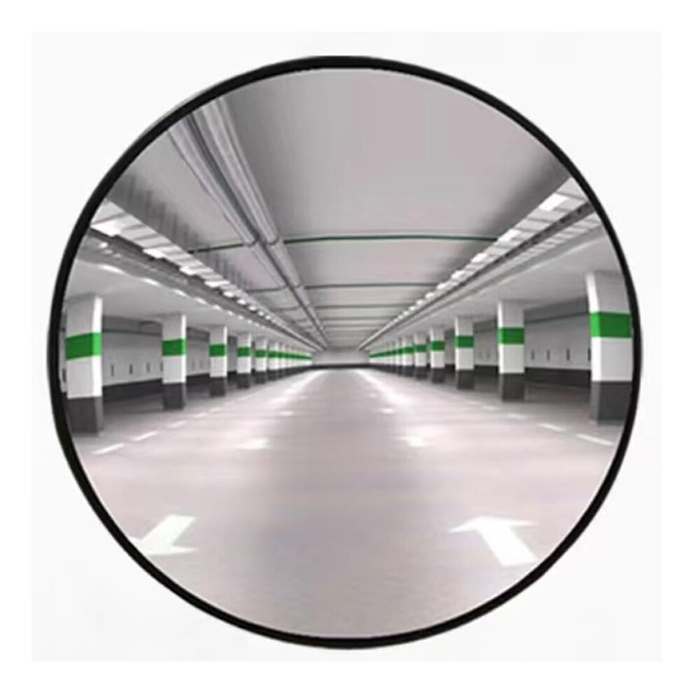 Convex Safety Mirror 45Cm Wide Angle View For Blind Spot Reduction And Outdoor Road Use Black 9189345175817