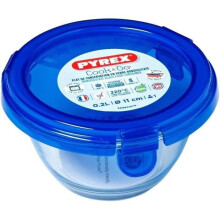 Runde Box mit Deckel - PYREX - 1451032 - 11 cm-200 ml - Cook & Go - Basis aus Borosilikatglas