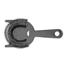 Stainless Steel Bar Strainer with Wire Spring 16.5x8.2cm Black