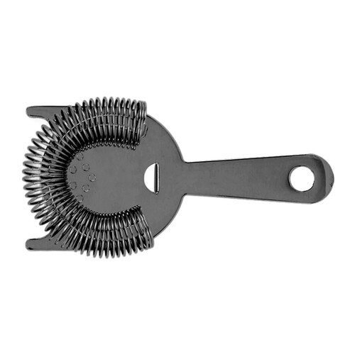 Stainless Steel Bar Strainer with Wire Spring 16.5x8.2cm Black