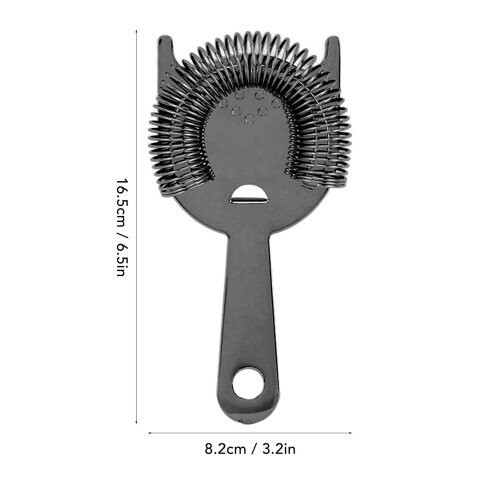 Edelstahl-Bar-Sieb mit Drahtfeder, 16,5x8,2cm, Schwarz 1