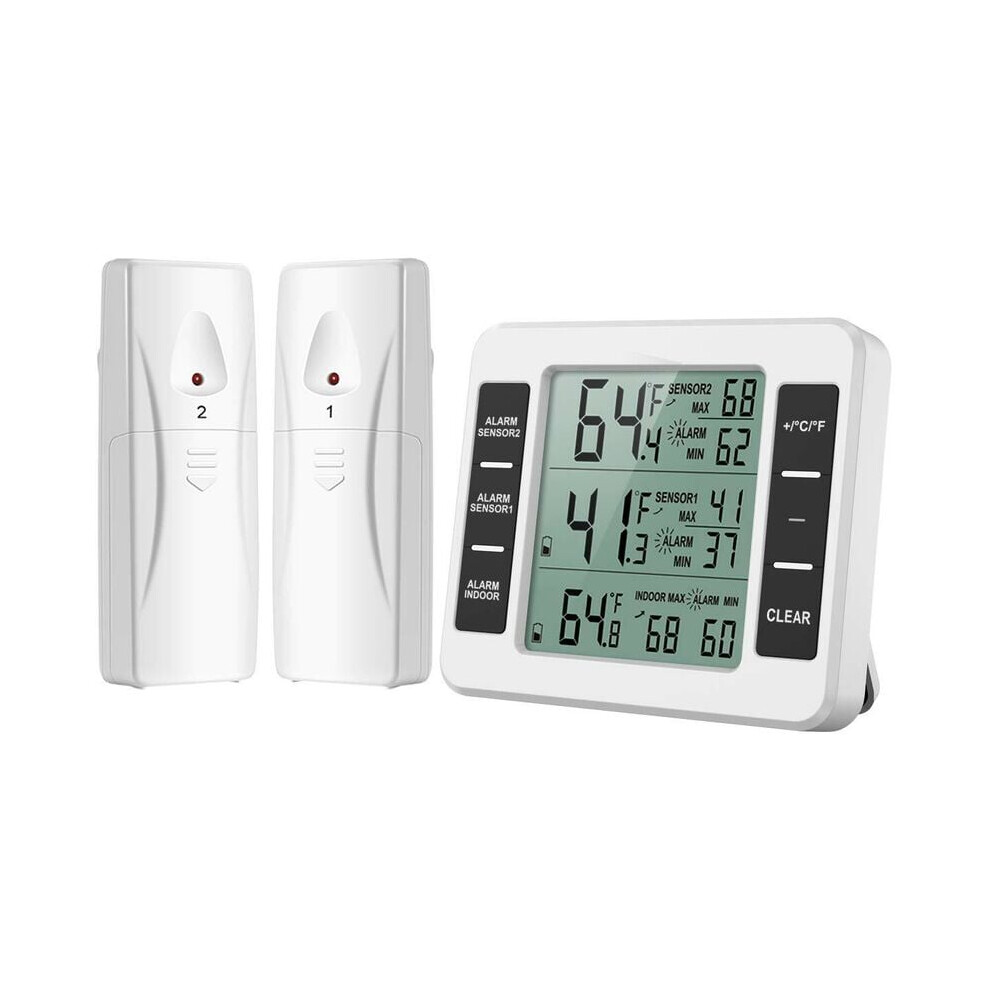 Refrigerator Thermometer, Digital Freezer Thermometer With Audible Alarm, Wide Temperature Range For Indoor Outdoor Monitoring