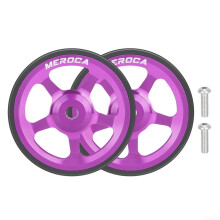 60mm Easy Wheels For Brompton And 3Sixty Folding Bikes Purple Smooth Rolling