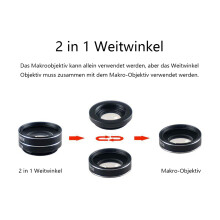 Kit d'objectifs optimisé pour smartphone, 11 objectifs en 1 comprenant un objectif macro 4K UHD de très haute qualité et une pince universelle