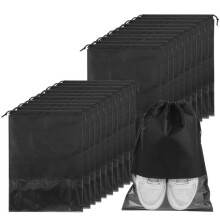 Travel Shoe Bags, Non-Woven Fabric with Clear Window for Men and Women, Portable Shoe Organizers (20PCS)