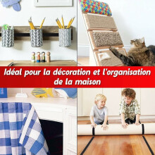 Bandă autoadezivă cu cârlig, sistem de fixare din nailon rezistent, neadeziv, perfect pentru proiecte DIY și de cusut (alb, 2 cm lățime x 8 m