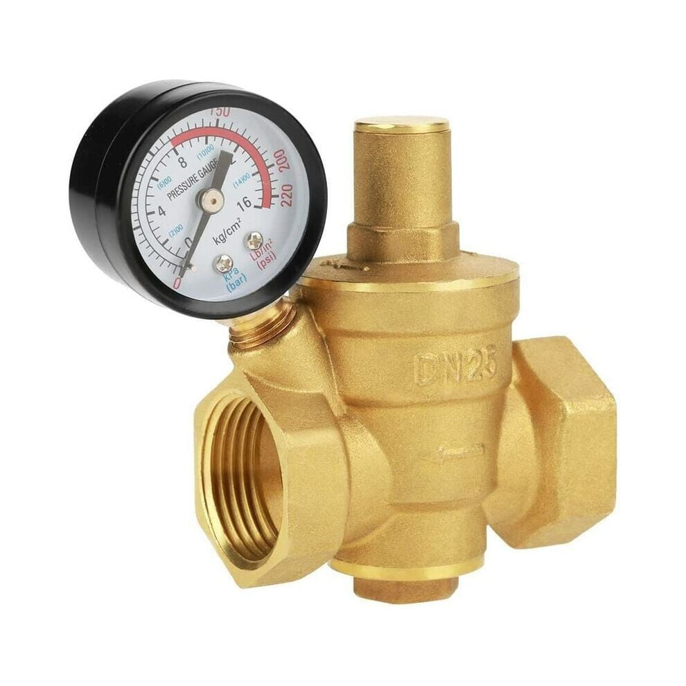 Brass Adjustable Reducer, Water Pressure Regulator Valve With Simple Distribution Pipe, Dn25 Piston Type Pressure Reducing Valve With Adjustment 9128293813716