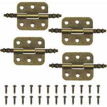 Antique Decorative Hinges For Wooden Boxes And Cabinets, Durable Iron Material With 6-Hole Design And Rust-proof Antique Brass Coating For Smooth 270