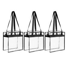 Sac fourre-tout transparent à fermeture éclair, sac bandoulière transparent homologué pour les stades avec bandoulière réglable, design