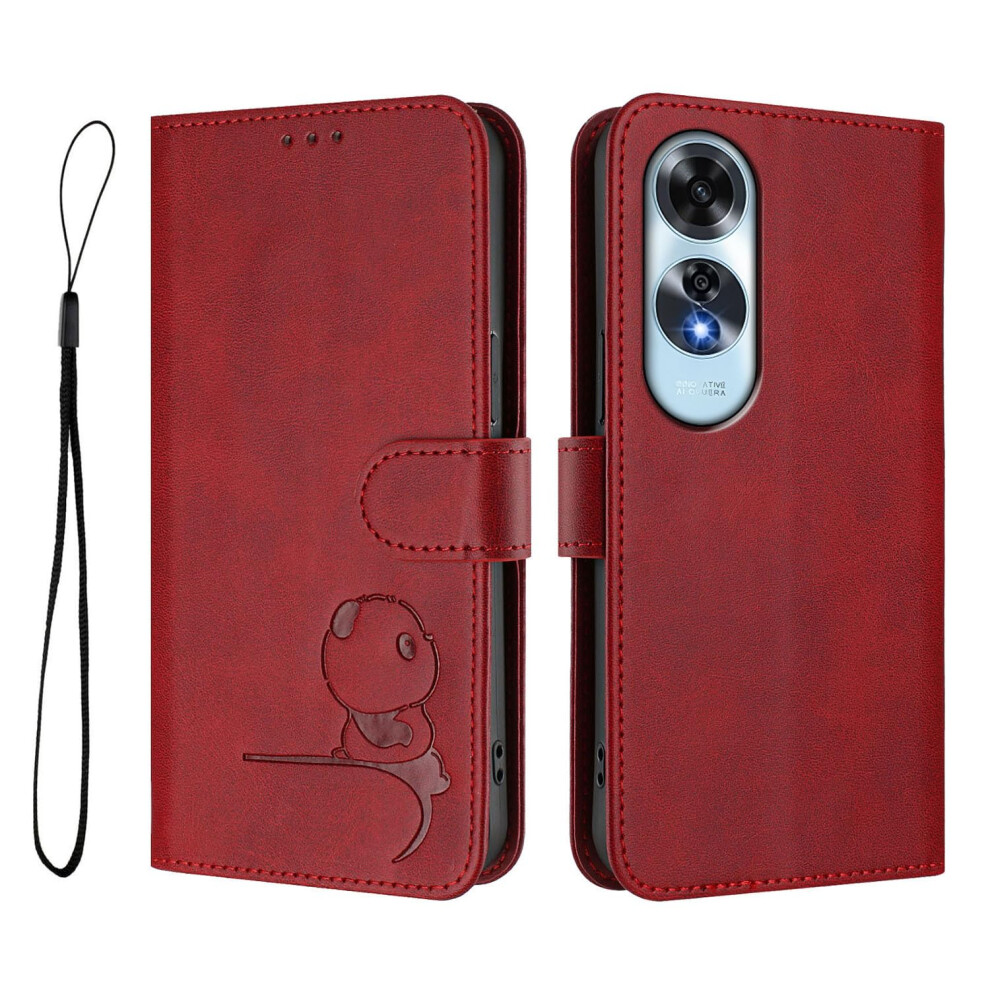 Phone Case For Oppo A60 4G Overseas Leather Wallet Rfid Blocking Card Slots Kickstand Folio Cover Wine Red 9189345177323