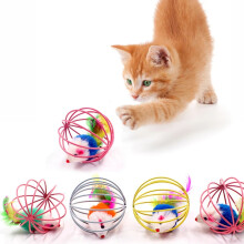Käfigmaus Katzenspielzeug interaktives Teaser-Spielzeug, stimulieren Sie die pelzige Maus und ermutigt Katzen zur natürlichen Jagd