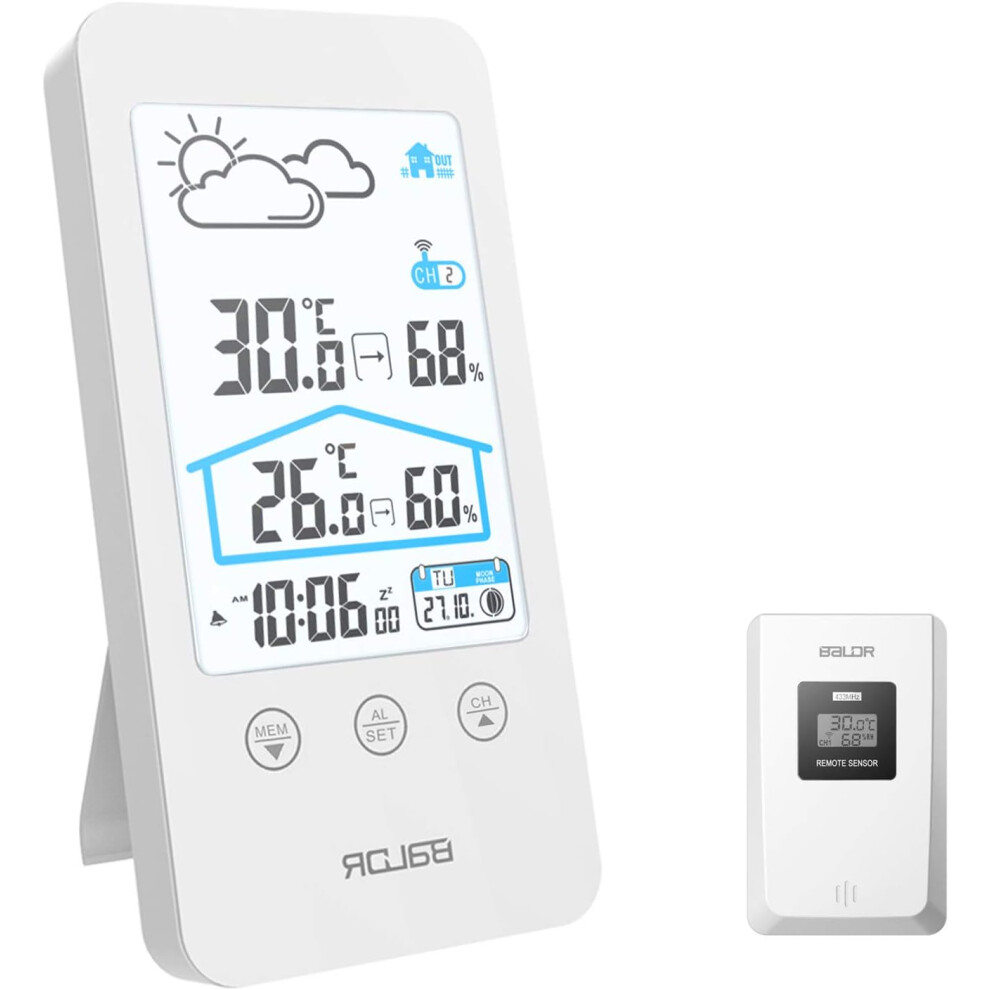 Battery-Powered Indoor Outdoor Thermometer, Portable Weather Station for Convenient Monitoring and Planning