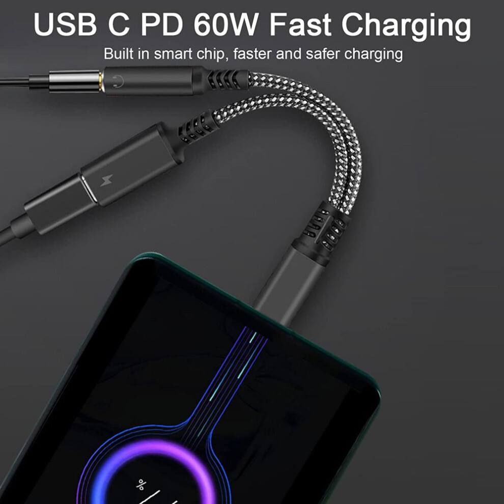 Usb C To 3.5Mm Headphone Jack Adapter, 2 In 2 Lightning And Usb C To 3.5Mm Headphone Jack And Fast Charger Adapter, Pd 60W Fast Charging Support With 9128293480185