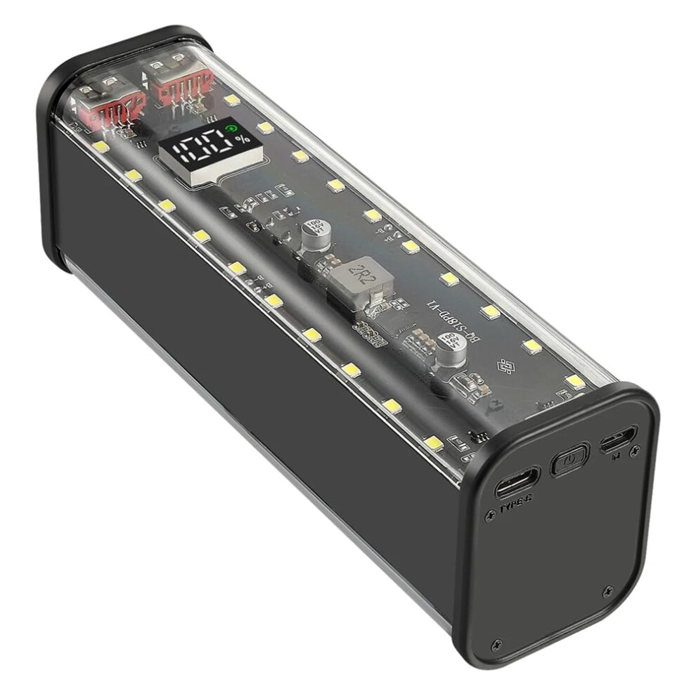 8 Slot 18650 Diy Power Bank Case With Digital Display, Large Capacity Fast Charging, Black 9189345178351