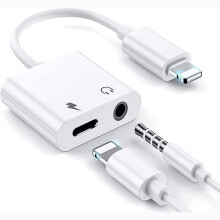 Cuibheoir Aschuir Gan Chaillteanas d'iPhone, Fuaim + Muirearú Lightning go Dongle Seac Cluasán 3.5mm, Cuibheoir 2in1 Deimhnithe Apple MFi le