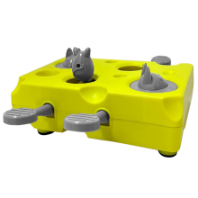 Interaktives Katzenpuzzle-Futter für mentale Stimulation – Sammelspiel mit grüner Basis und grauen Hebeln, langlebiger Slow Release Design