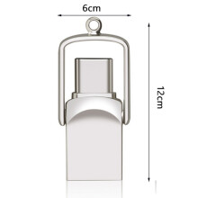 USB-stick voor back-up van smartphones, 64 GB dual USB 3.0-flashdrive met Zainc-legering voor hoge prestaties op verschillende apparaten, alternatief