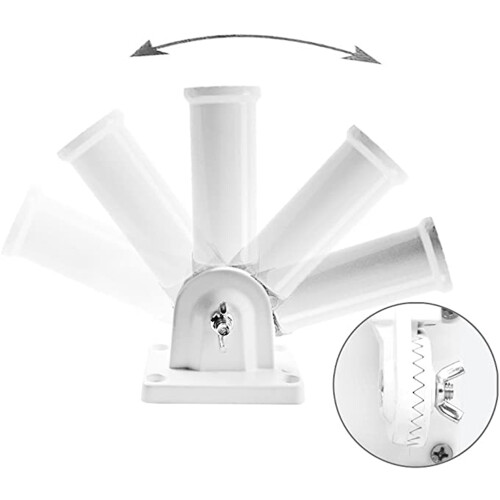 Adjustable Bracket For Multi-Angle Design, Aluminum Flagpole Bracket With Durable Aluminum And Easy Installation, Premium Quality Rust Free White 2