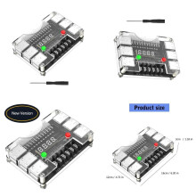 12-Anschlüsse USB 3A 3,30V 5V 12V Ausgangsstromausbrüche Platine Acrylgehäuse