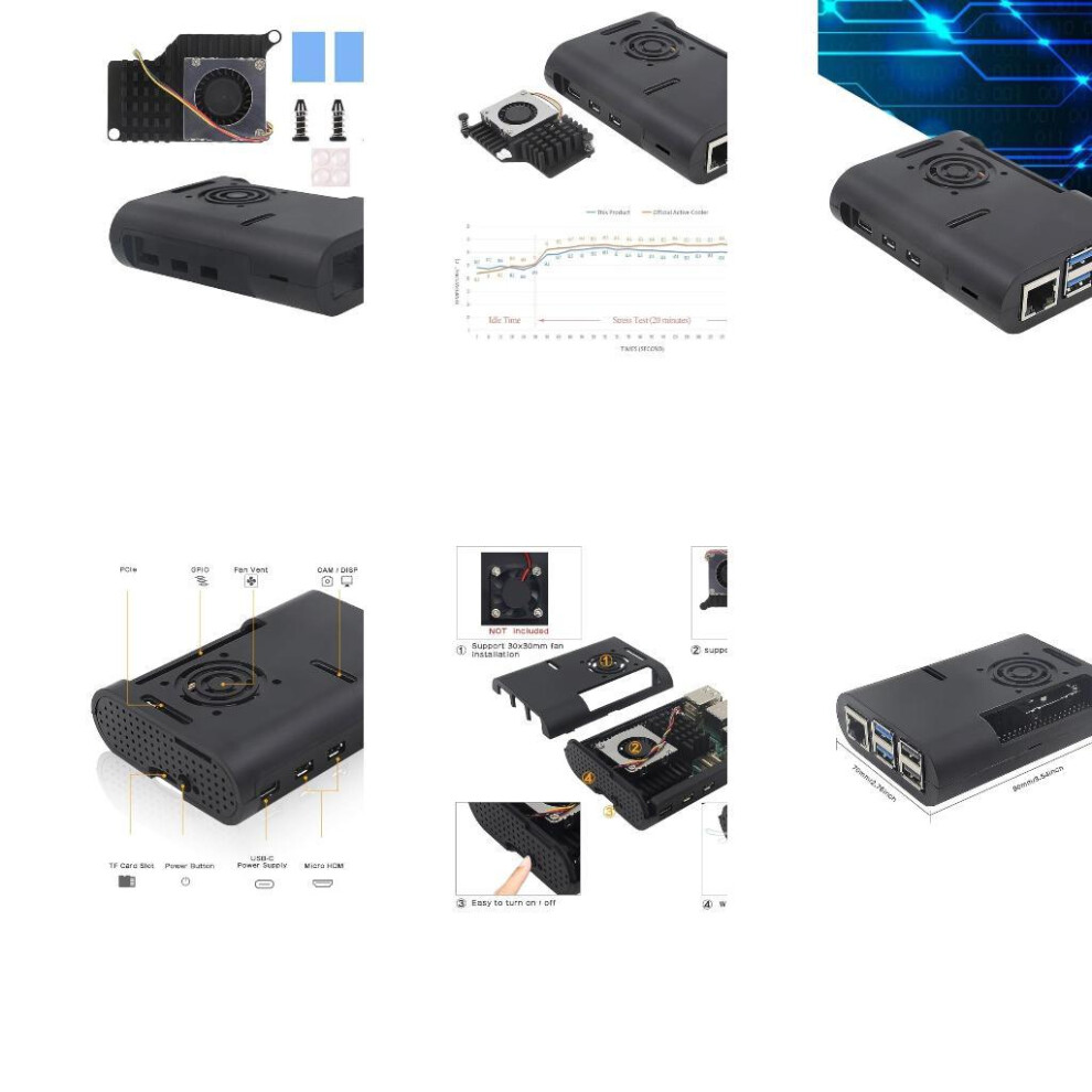 Abs Enclosure Case With Active Cooling Fan For Raspberrypi5 Rpi5 Cooling Box Ensures Efficient Heat Dissipation 6935161510690