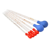 6pcs Glass Liquid Droppers with Silicone Caps for School and Home Use, 3ml Capacity, Precision Pipettes