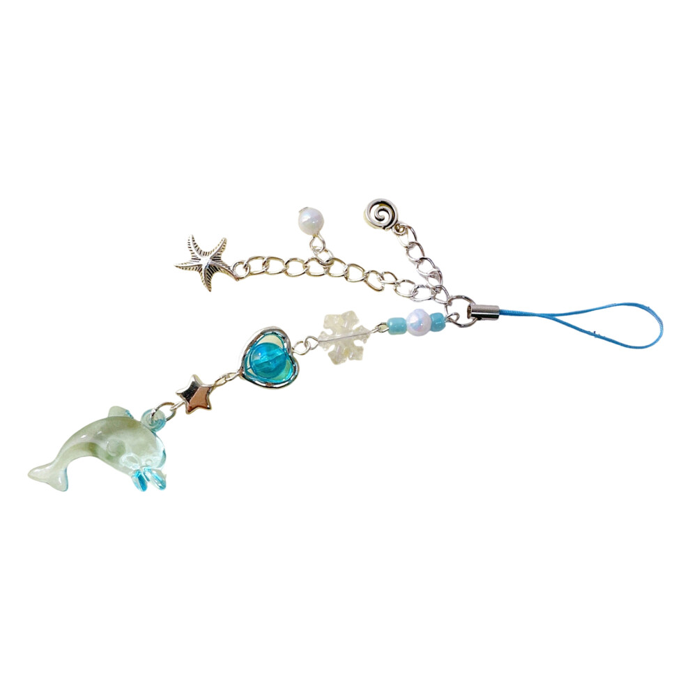 Cute Dolphin Bag Charm Acrylic Keychain- Dolphin Chain P Blue 7732000553943