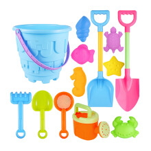 Grands châteaux ronds, seau de sable, ensemble de jouets,-Bleu
