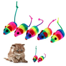 5PCS Katzenspielzeug Plüschige Falsche Maus Buntes Quietschgeräusch Spielzeug für Katzen Kätzchenbiss Lustiges Spielen