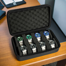 8 sleuven horlogedoos, horlogeopslagorganizer, harde horloge reiscase, 8 stuks huis, dameshorloges voor heren, met schuimvulling, handvat