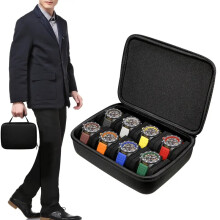 8 sleuven horlogebox organizer/herenhorloge display opbergkoffer past op alle polshorloges en smartwatches tot 42mm