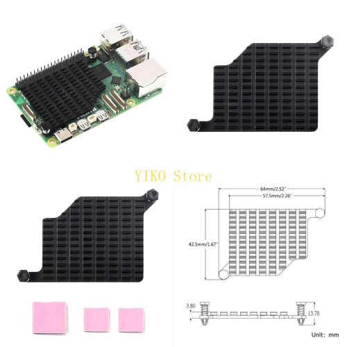 K32C Ψύκτρα από κράμα αλουμινίου για RPI 5 Development Board Heat Radiator Pad