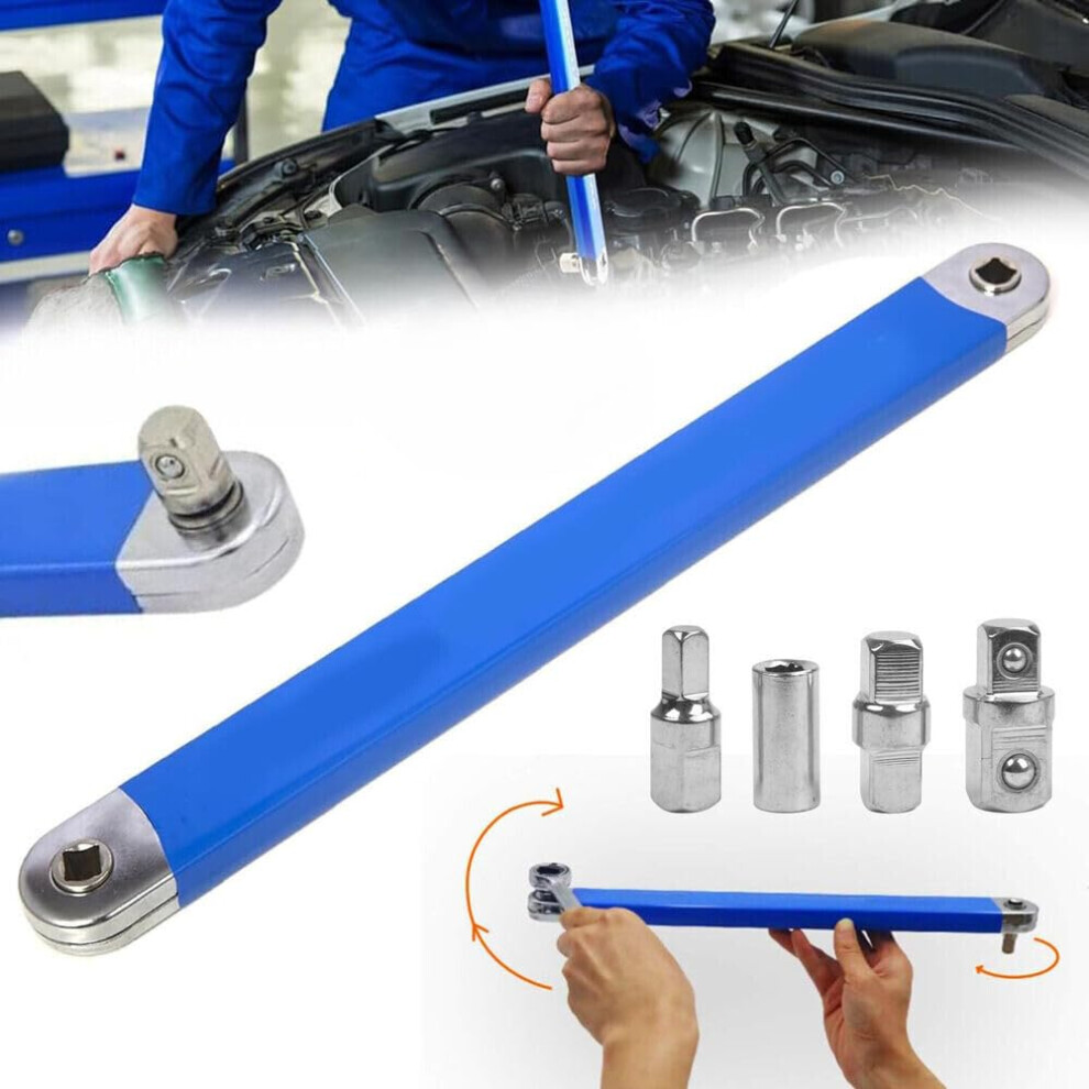 Universal Impact Ready Offset Extension Wrench With Adapter, Tight Reach Extension Wrench Set, Extension Bar Handle 9189345179259