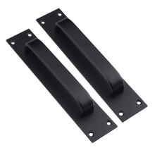 Poignées de porte de grange noires, 2 pièces, matériaux en