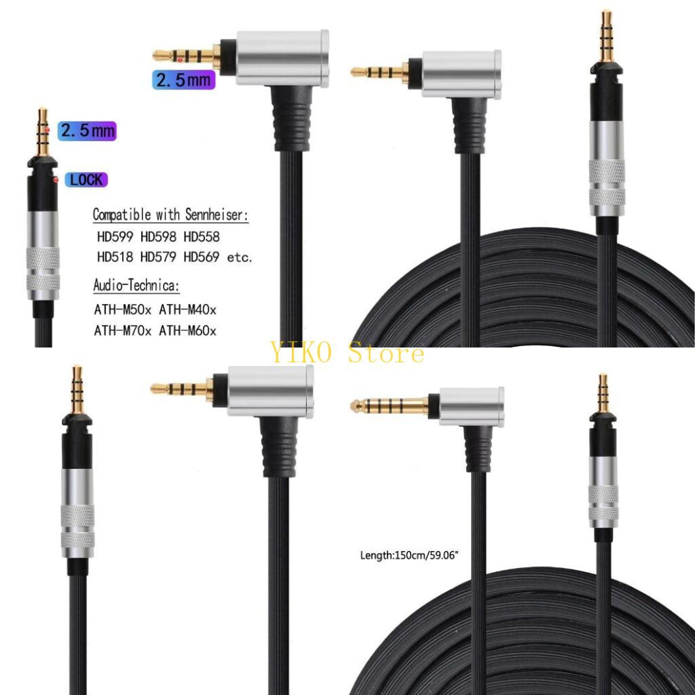 K32c 4.4Mm/2.5Mm Cable Replacement Headphone Cable Extension Durable For Hd595/558 /518 /598 Hd599/569/579 6935161436716
