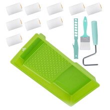 13Pcs 2Inch Paint Roller Covers and Frame for Wall and-large