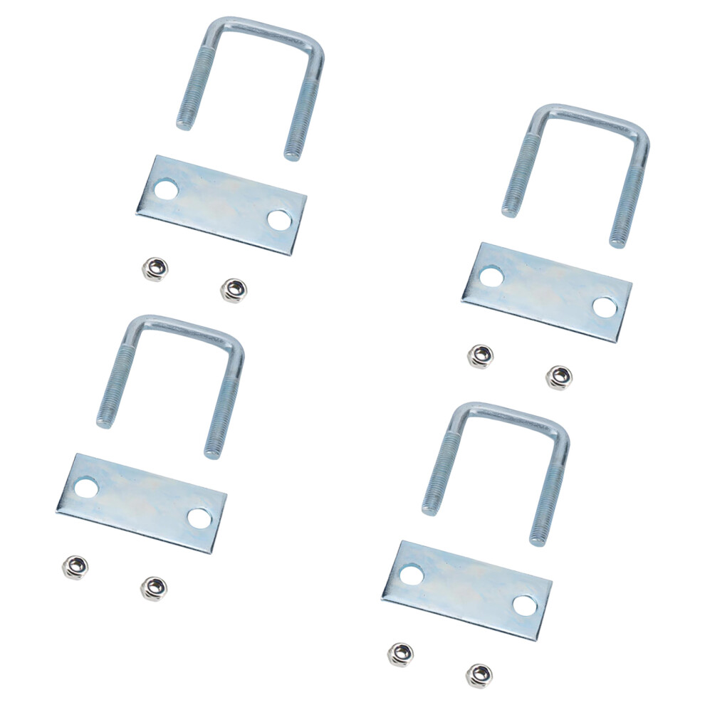 4Pcs Sturdy Galvanized Steel U Bolt Clamps Secure Leaf-Large 7732000544125