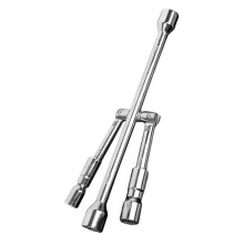Folding Lug Wrench with Ergonomic Grip, 4Way Tire Iron for Cars and SUVs, Durable Design