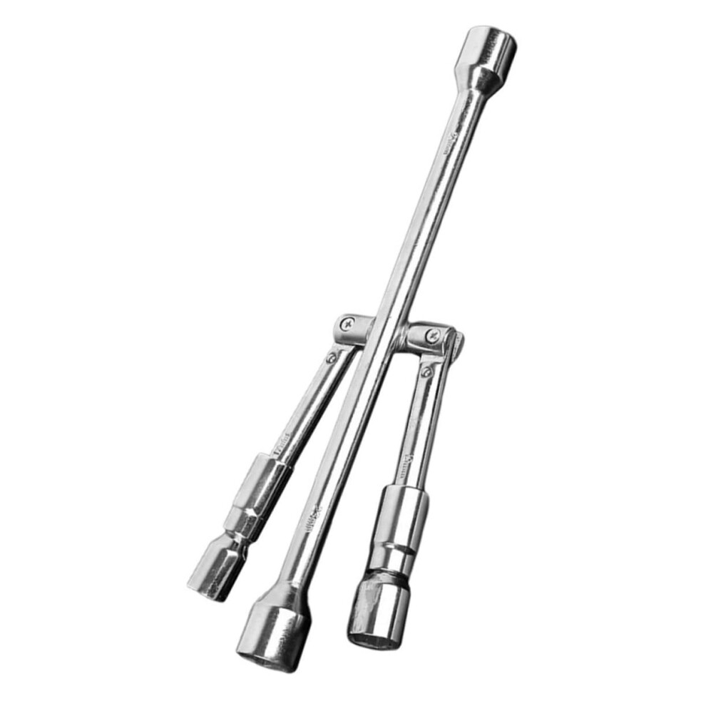 Folding Lug Wrench With Ergonomic Grip, 4Way Tire Iron For Cars And Suvs, Durable Design 9189345179358