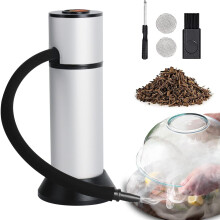 Innovative Food Smoker, Portable Design for Outdoor Adventures & Home Kitchen, Multi-Use Indoor Smoker Enhances Flavors with Natural Cool Smoke, 2xAA