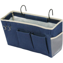 Bedside Storage Caddy, Canvas And Iron Hanging Organizer For Multi-purpose Use, Strong Bearing Capacity, Space-saving Design For Bunk Beds, Dorm Rooms