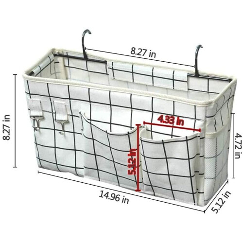 Hanging Organizer, Canvas and Iron Built for Strength, Multi-Function Organizer for Your Bedside Needs 1