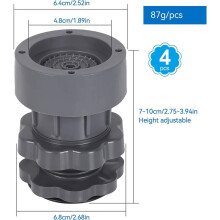 Almofadas antivibração para lavadora e secadora, suportes de altura ajustável para redução de ruído e absorção de impacto, material plástico