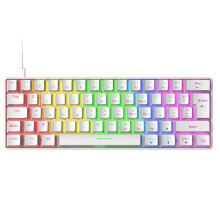 Miniature 60% Wireless Gaming Keyboard, Aluminum Construction - DoubleShot PBT Keycaps - Bluetooth Connectivity (Blue)