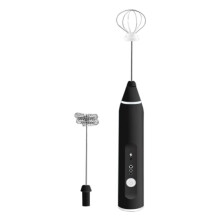 Handheld Milk Frother Electric, Stainless Steel Whisk with USB Rechargeable Power for Frothing Cappuccino Latte Matcha Milk Tea, Adjustable Speed