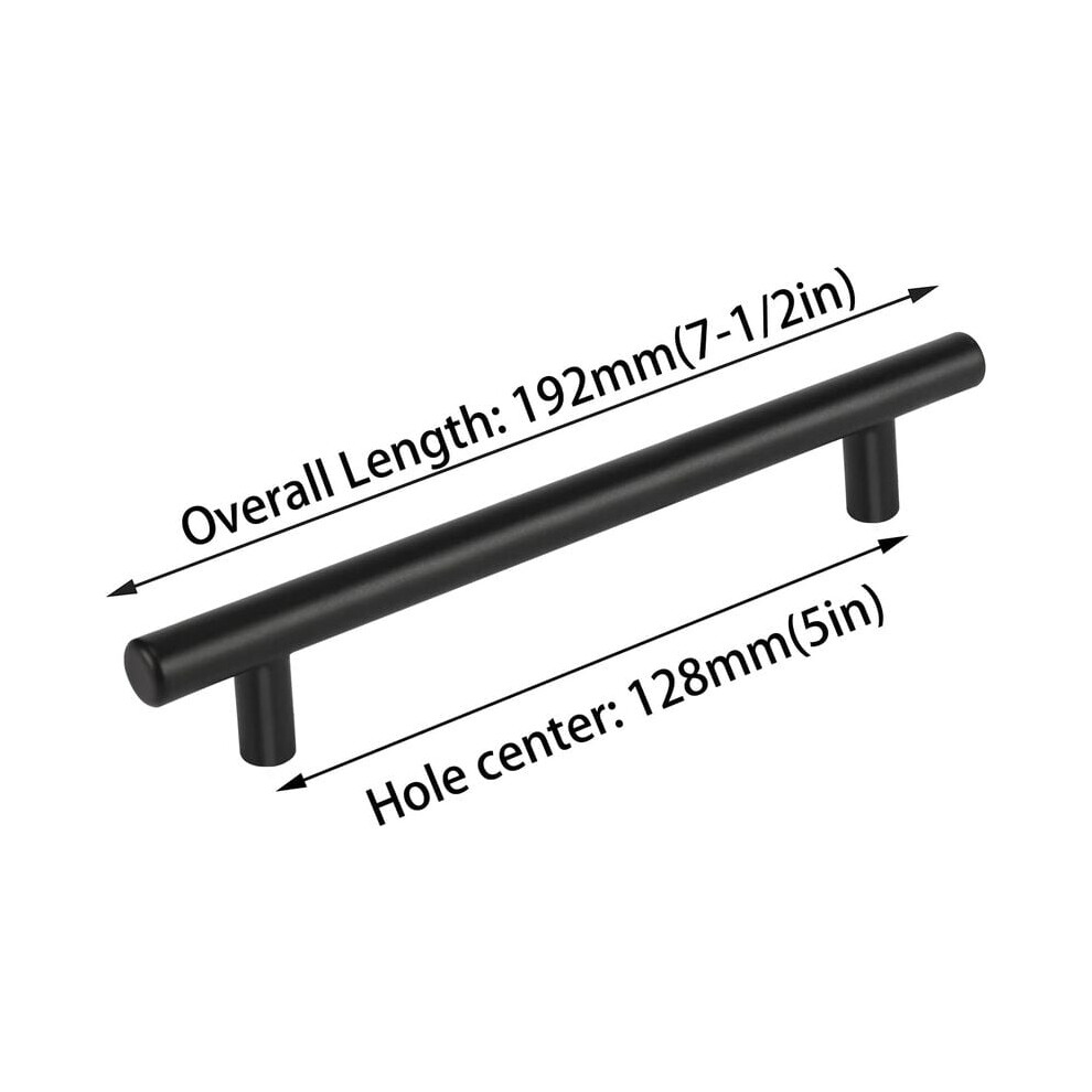 Matte Black Stainless Steel Cabinet Pulls, Contemporary Bar Pull Design For Effortless Installation On Kitchen Cabinets And Drawers 9128293481342